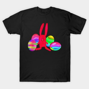 Pink Bunny and Painted Easter Eggs | Cherie's Art(c) T-Shirt